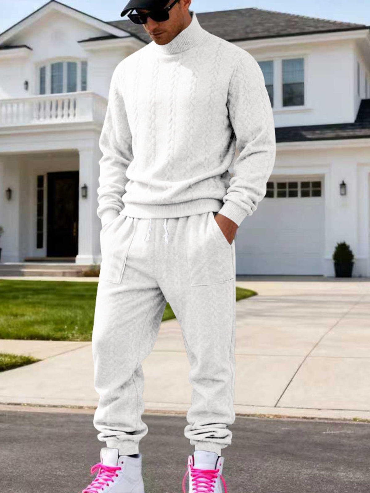 Men's Mock Neck Sweater and Joggers – Modern Cozy Set