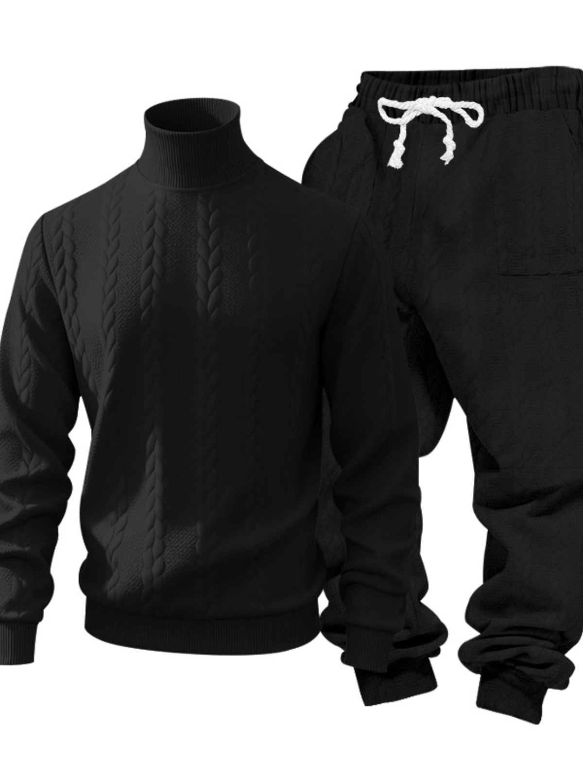 Men's Mock Neck Sweater and Joggers – Modern Cozy Set