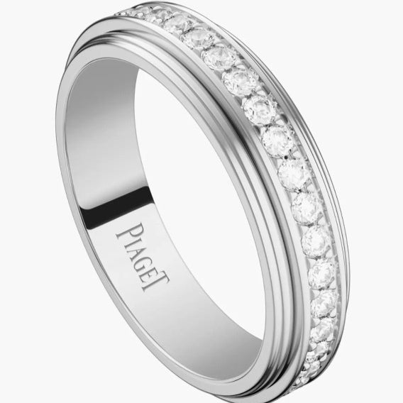 Exquisitely Crafted Diamond-studded Rotatable Couple Rings — view 1