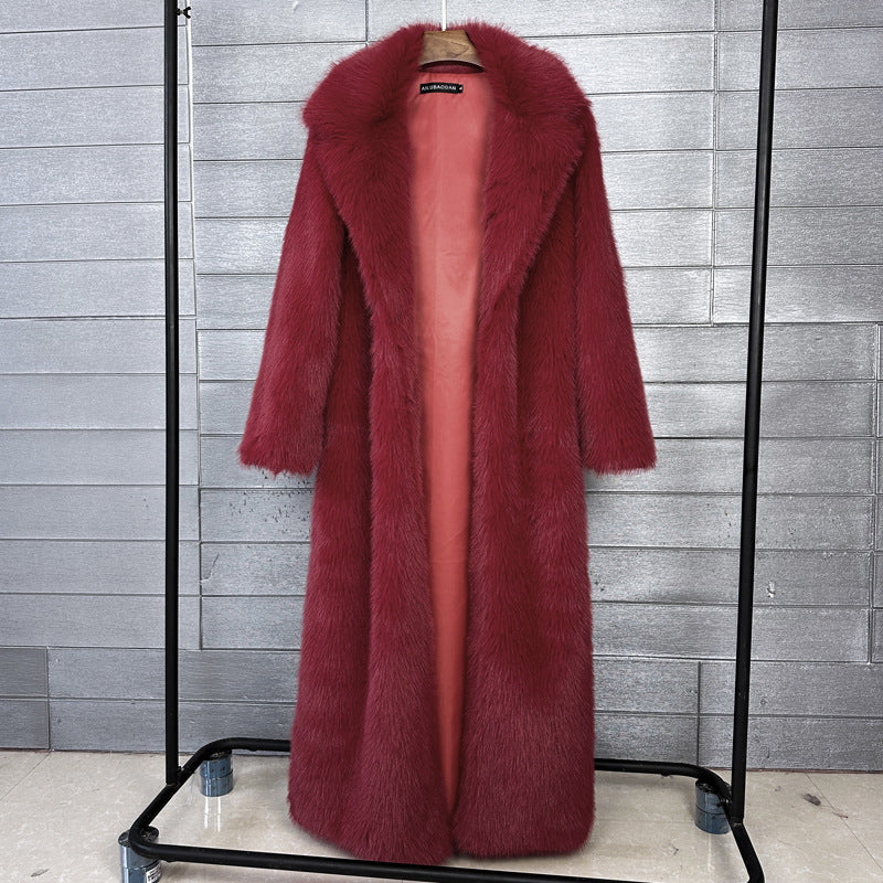 Extra-long Womens Winter Coat With A Suit-style Collar — view 2