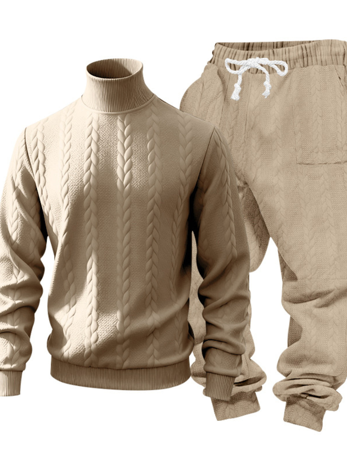 Men's Mock Neck Sweater and Joggers – Modern Cozy Set