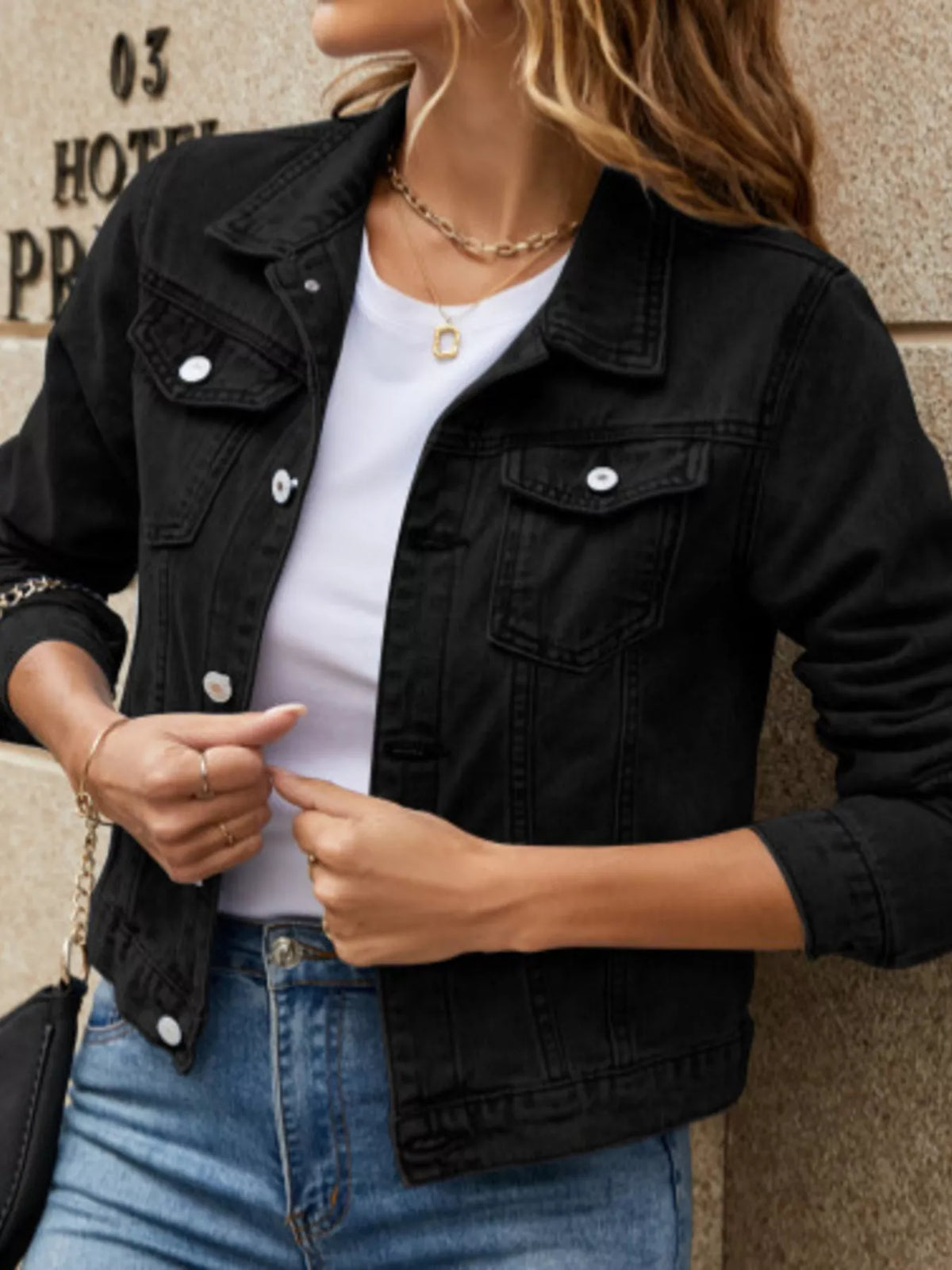 Slim-Fit Button Up Denim Jacket