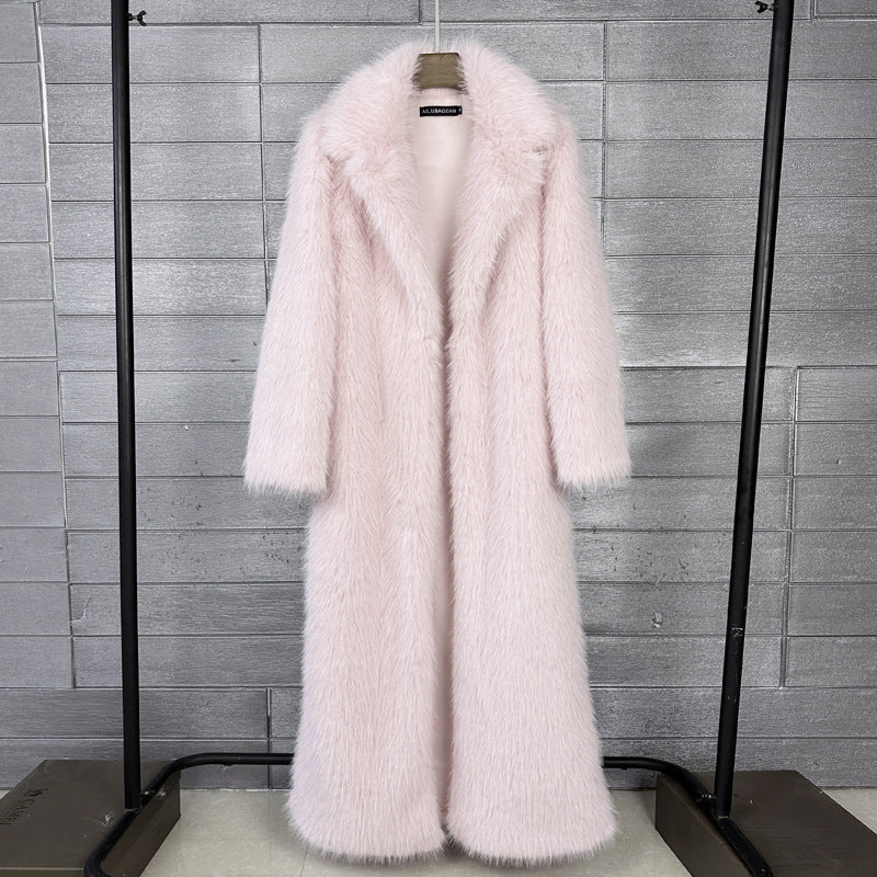 Extra-long Womens Winter Coat With A Suit-style Collar — view 5