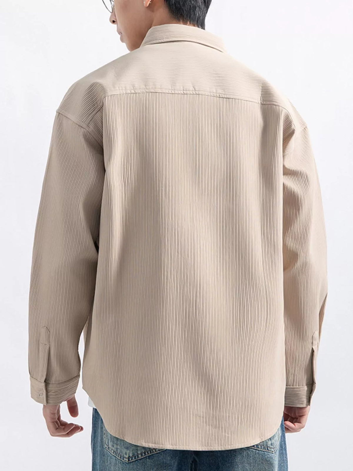 Men's Textured Button-Down Shirt