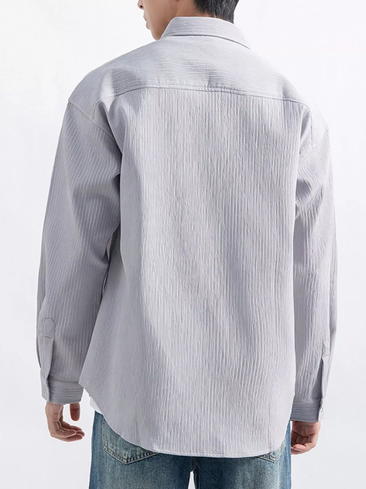 Men's Textured Button-Down Shirt
