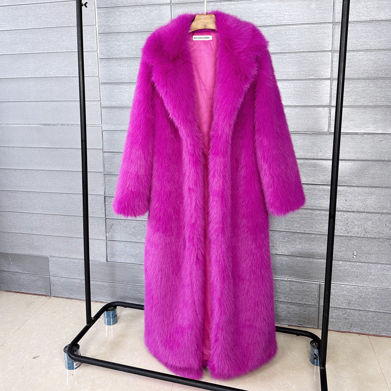 Extra-long Womens Winter Coat With A Suit-style Collar — view 11