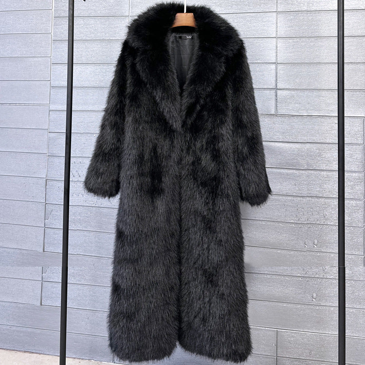 Extra-long Womens Winter Coat With A Suit-style Collar — view 9