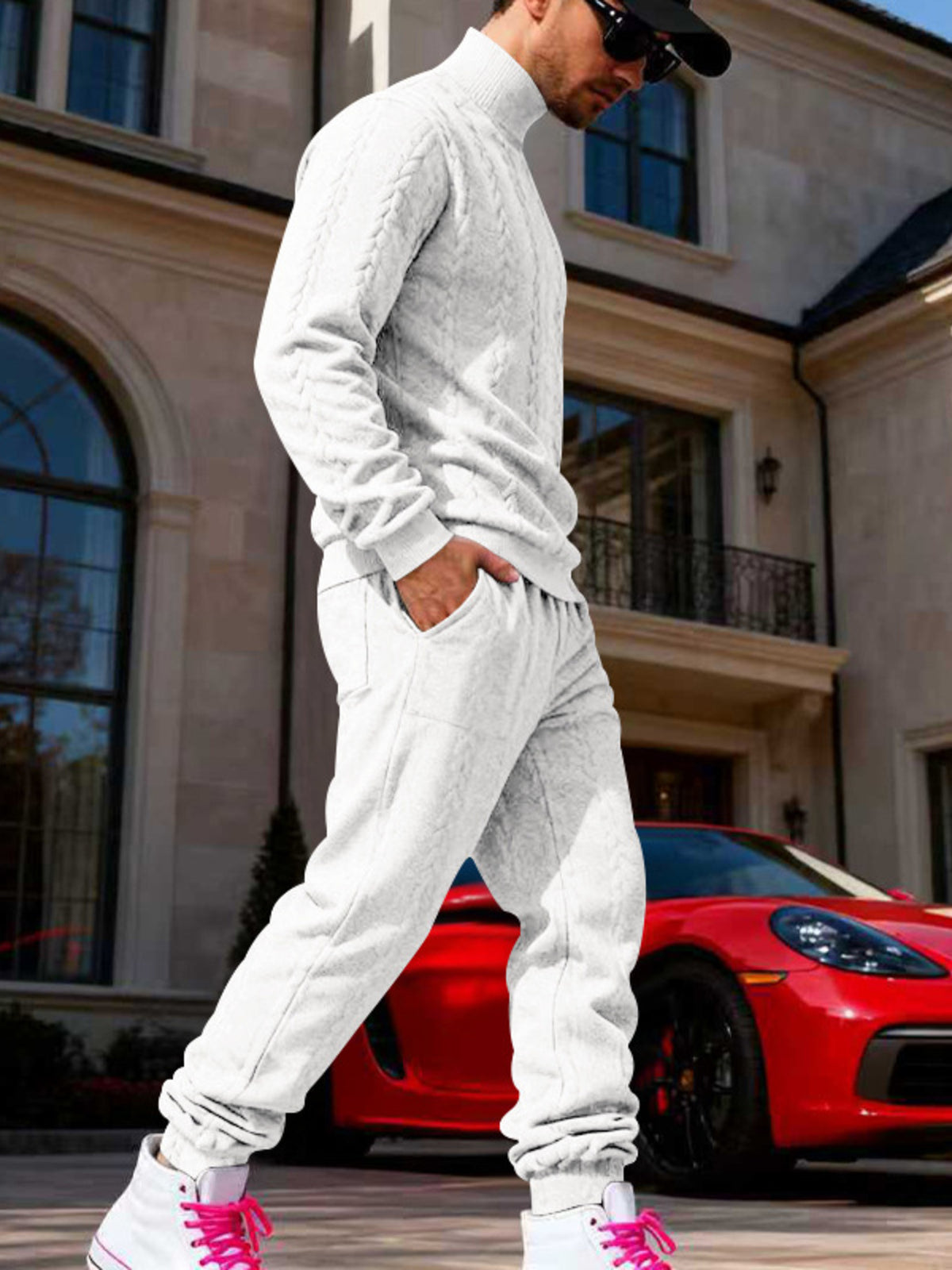 Men's Mock Neck Sweater and Joggers – Modern Cozy Set