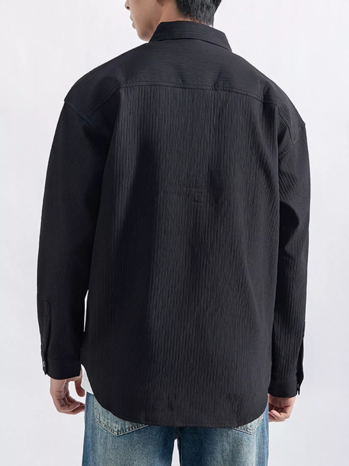 Men's Textured Button-Down Shirt