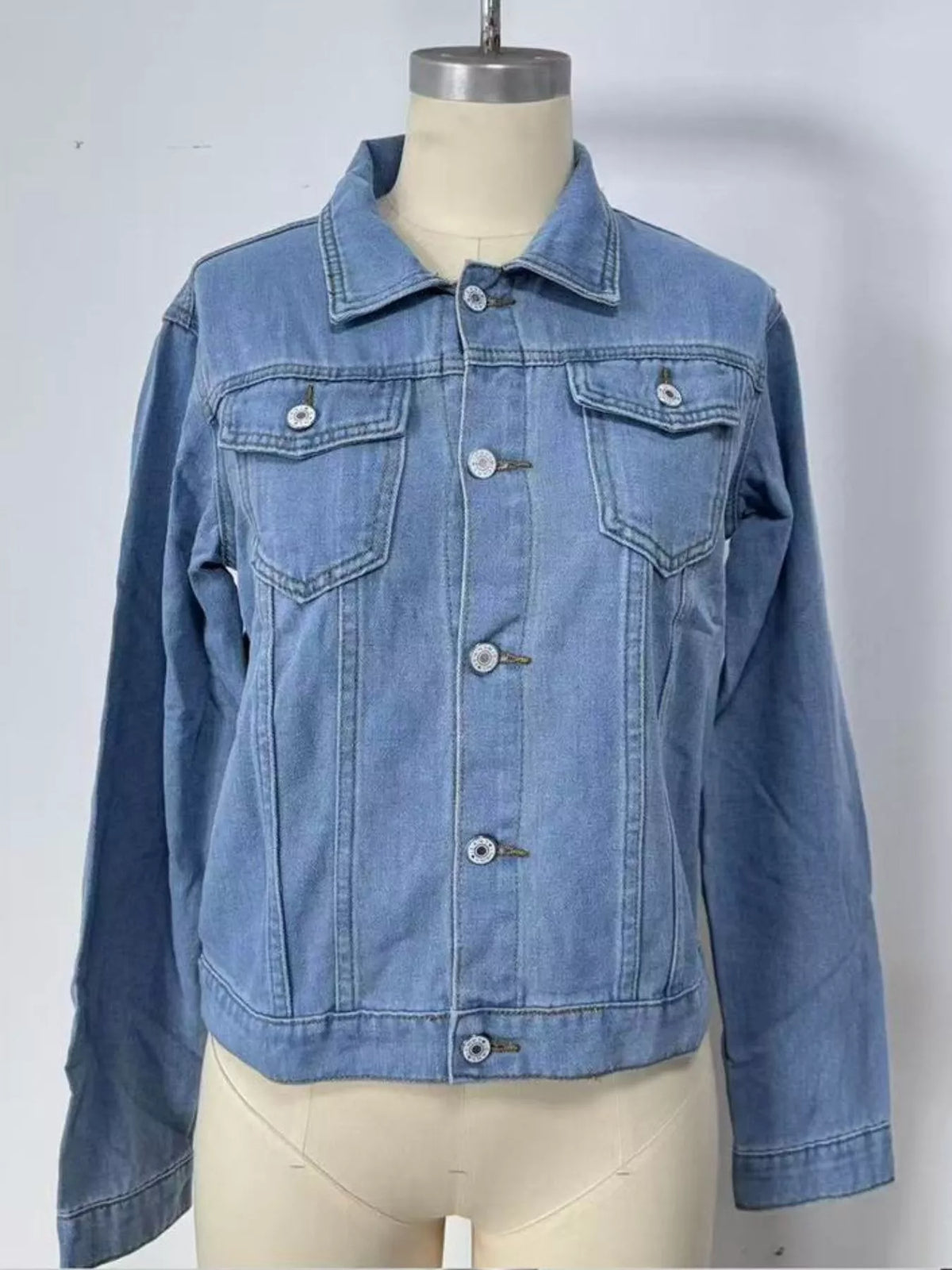 Slim-Fit Button Up Denim Jacket