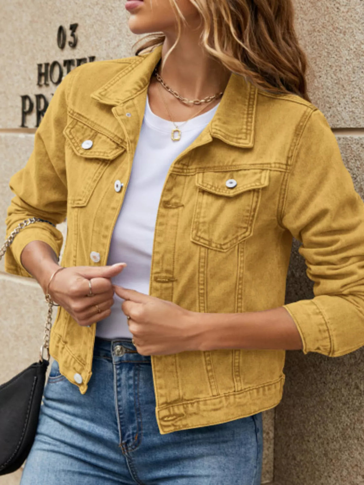 Slim-Fit Button Up Denim Jacket