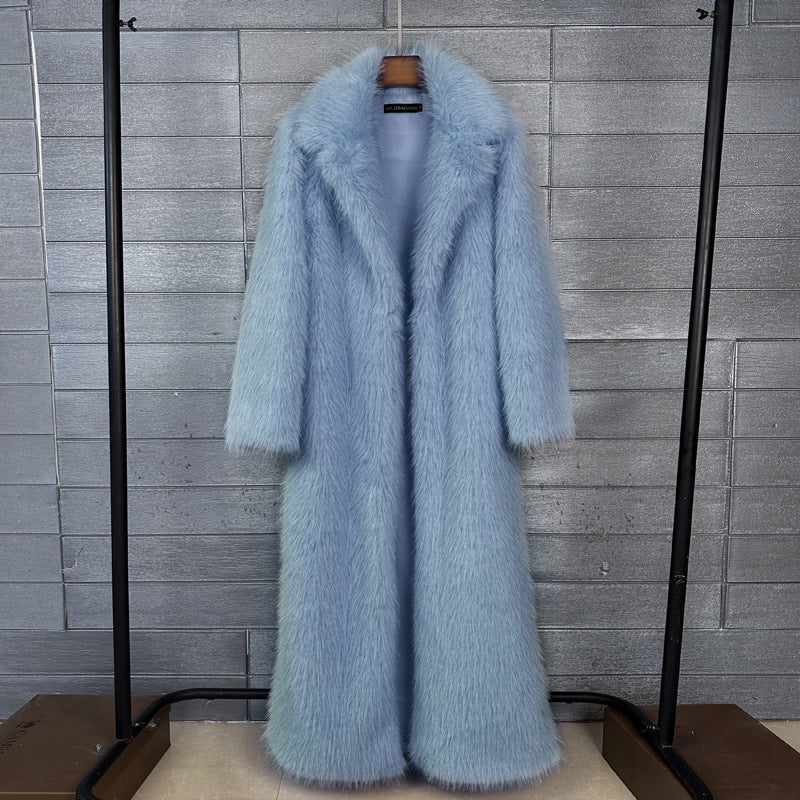 Extra-long Womens Winter Coat With A Suit-style Collar — view 6
