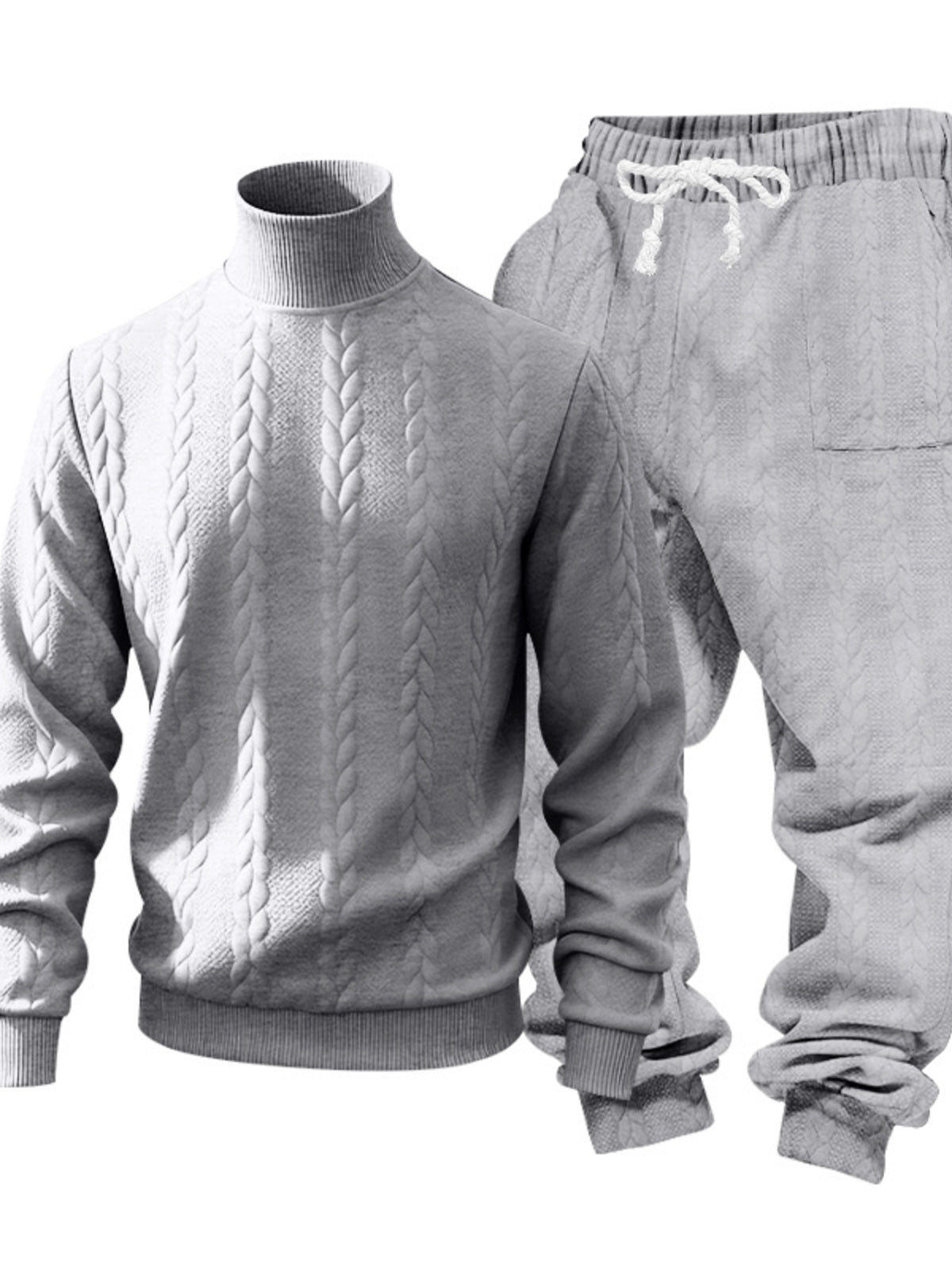 Men's Mock Neck Sweater and Joggers – Modern Cozy Set
