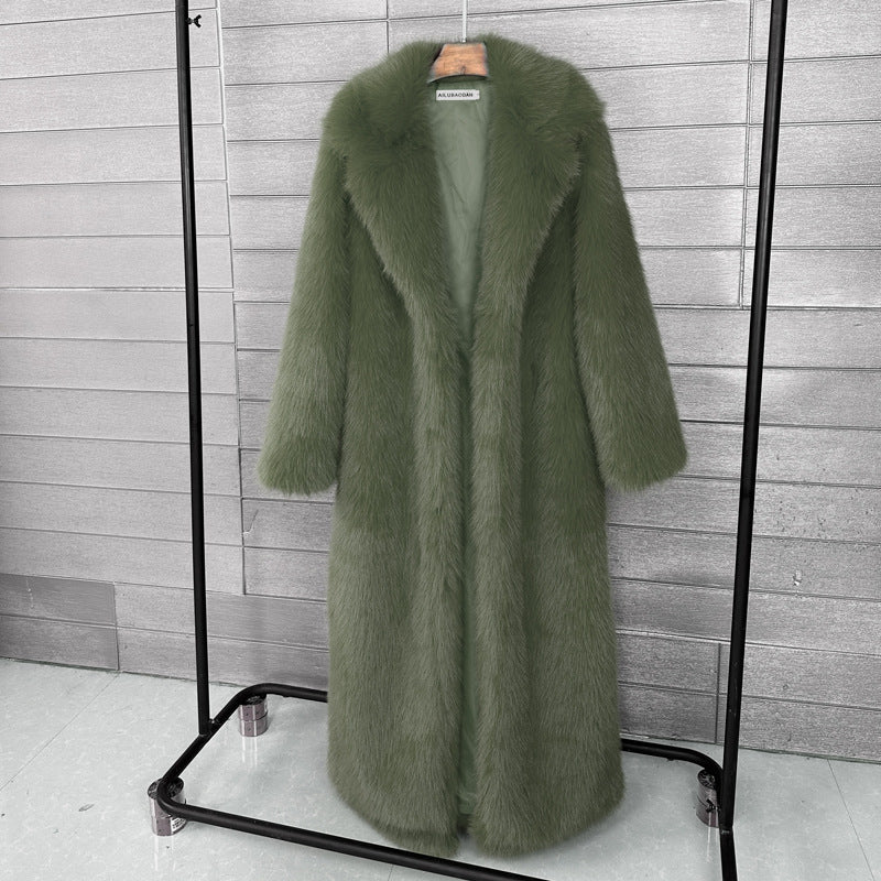 Extra-long Womens Winter Coat With A Suit-style Collar — view 8