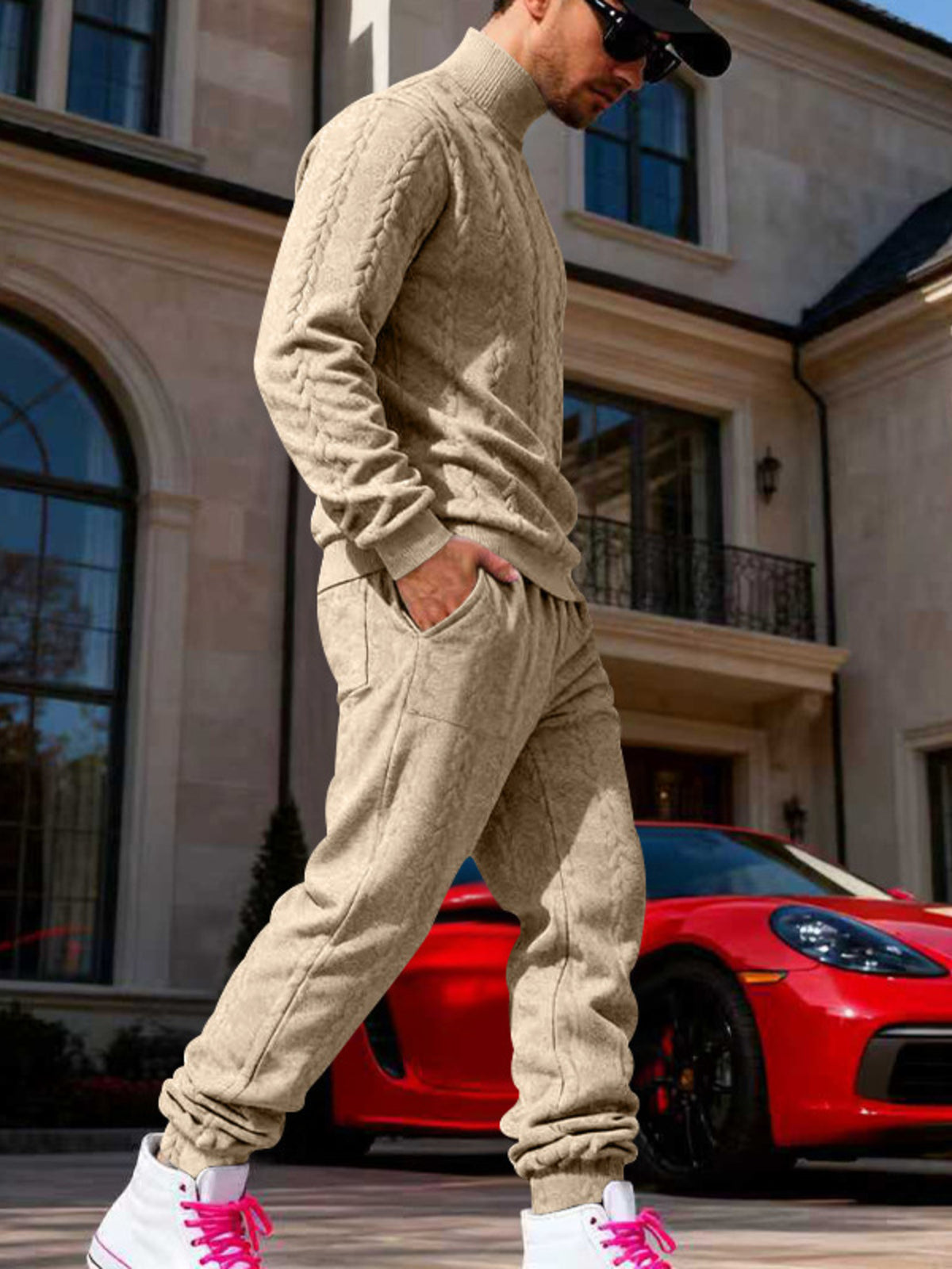 Men's Mock Neck Sweater and Joggers – Modern Cozy Set