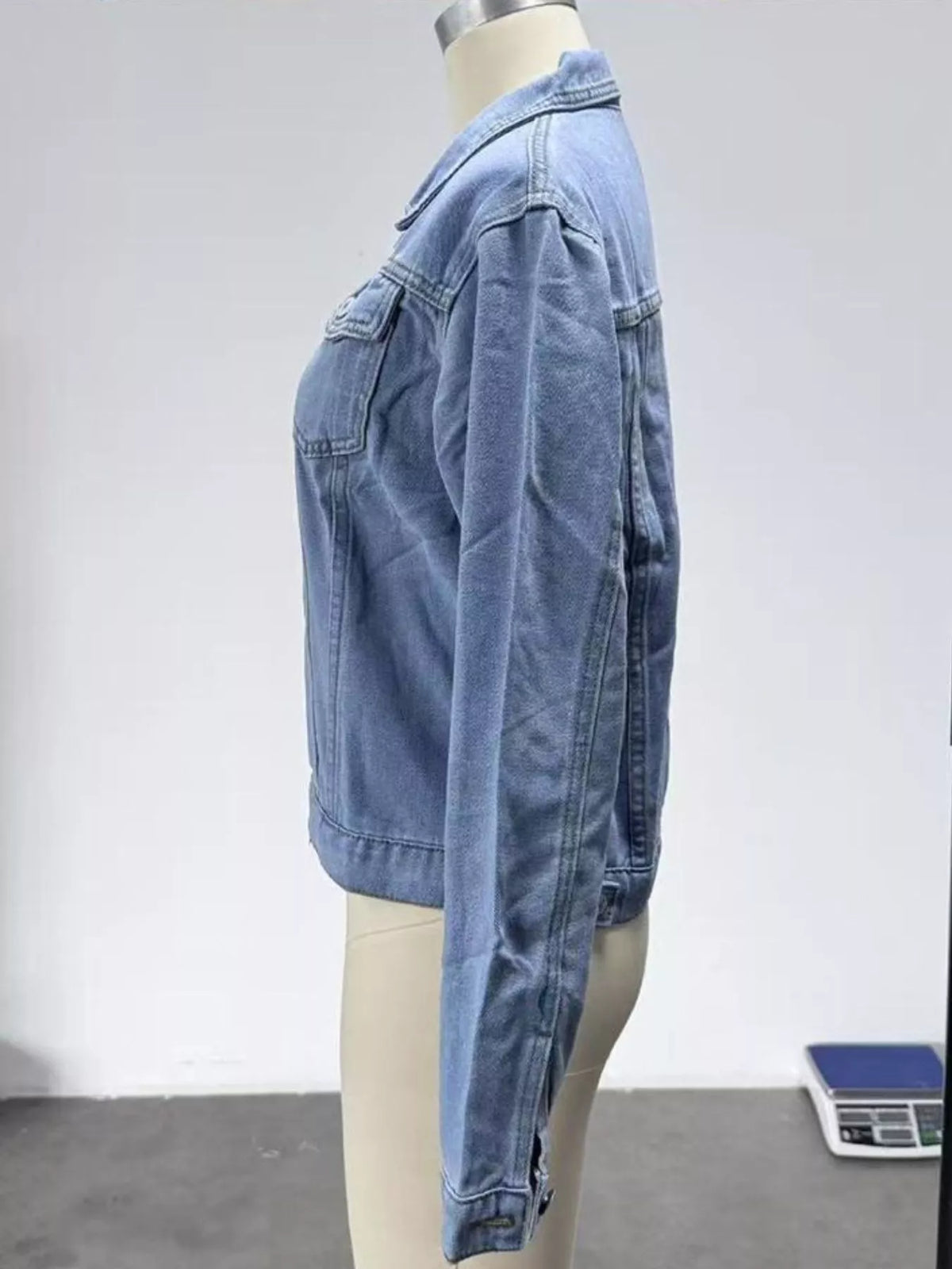 Slim-Fit Button Up Denim Jacket