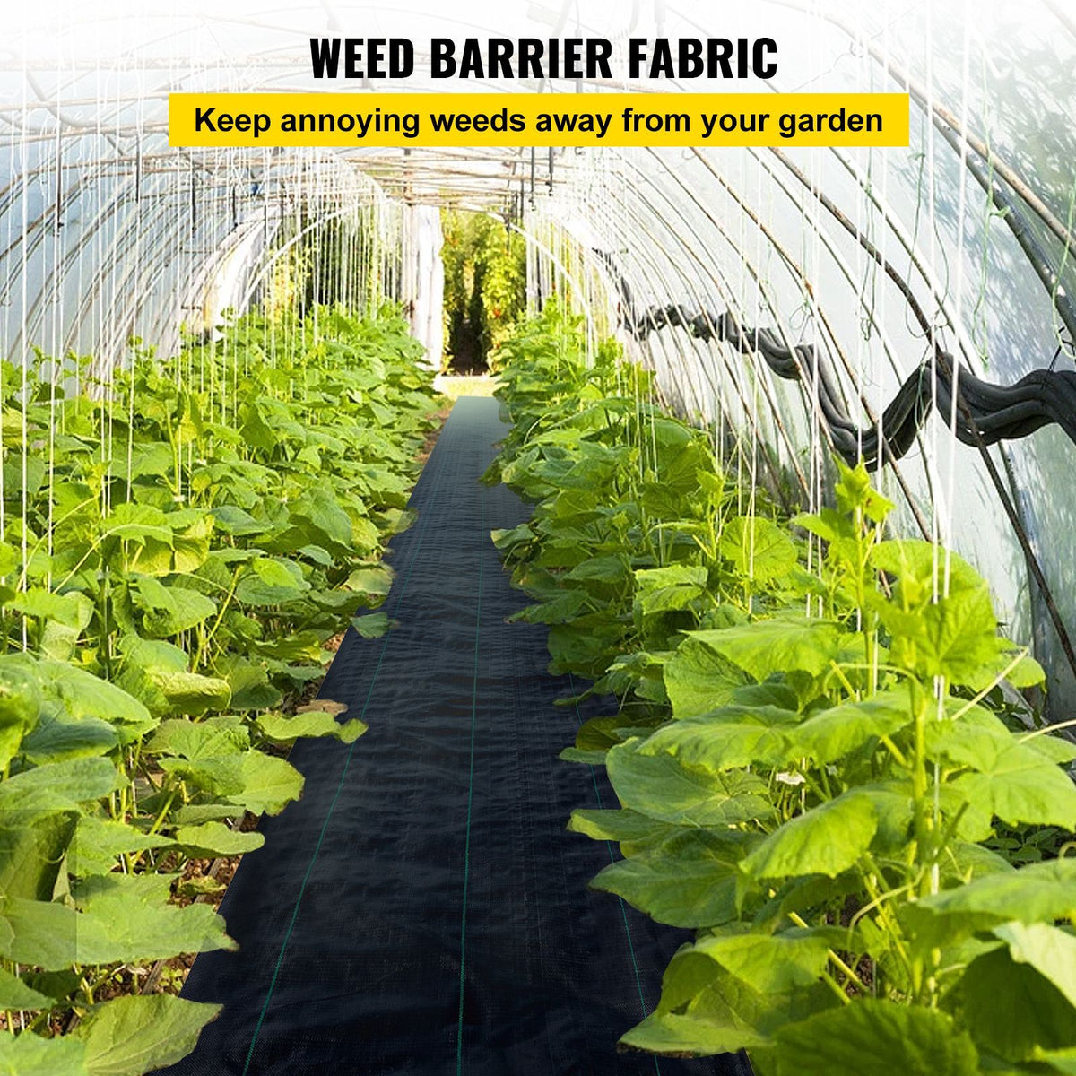 Weed Control Fabric 6ft x 300ft - Geo Textile Fabric Heavy Duty - Woven Ground Cover for Commercial Greenhouse, Yard, Garden Barrier Cloth Blocker Mat — view 6
