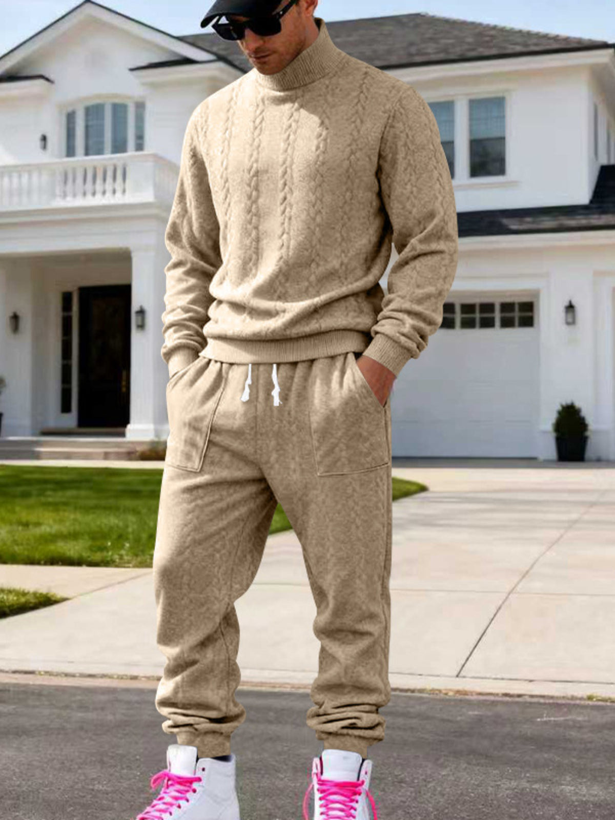 Men's Mock Neck Sweater and Joggers – Modern Cozy Set