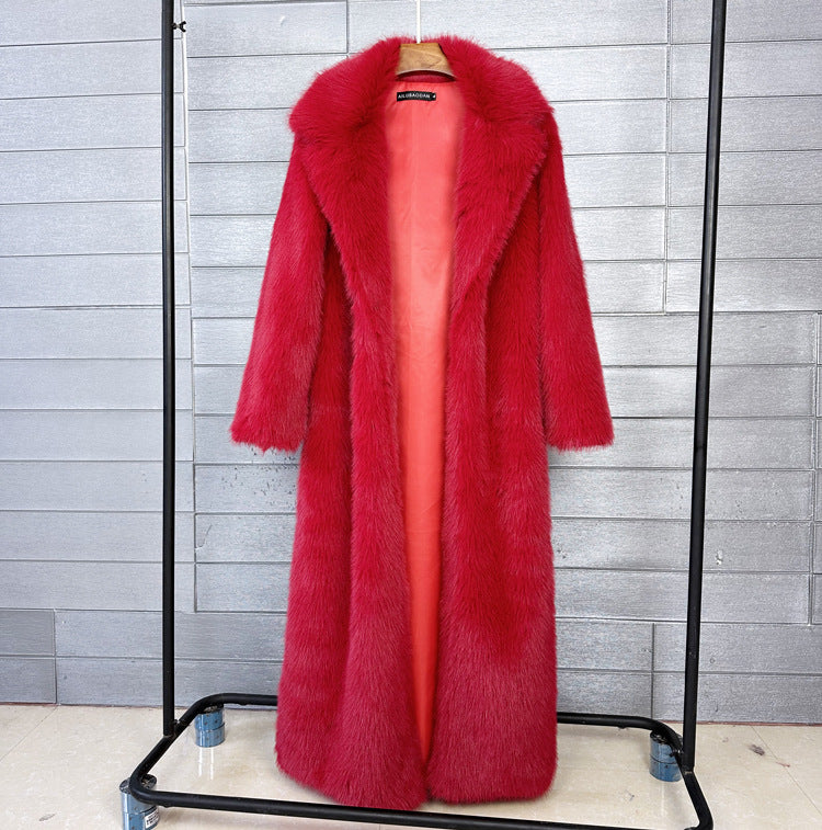 Extra-long Womens Winter Coat With A Suit-style Collar — view 10